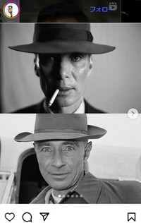 「オッペンハイマー」＝キリアン・マーフィーのインスタグラム＠cillianmurphyofficialより