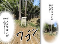 緑溢れる場所に…突如現れたデスクワゴン！？　©Miwa Kamata