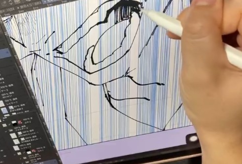 漫画を描いている最中