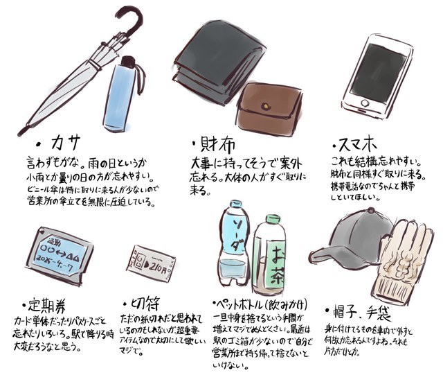 鉄道では日々、大量の忘れ物が（やまとじさん提供）