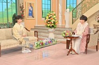 「徹子の部屋」に出演した斉藤慶子さん＝テレビ朝日提供