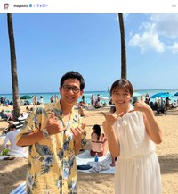 「サタデープラス」のロケでハワイを訪れた清水麻椰アナ。「ハワイSP柴田さん＆平子さんと！とっても楽しいロケでした」（清水アナの公式インスタグラムから）