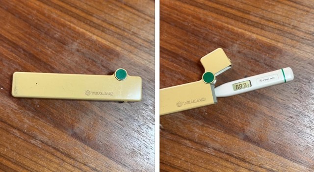 まだまだ現役で活躍してくれそうな体温計／myuさん（@myu.kom）提供