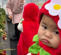 いちご狩りに現れた、可愛すぎる双子のいちご♡（提供：＠can_twins_）

