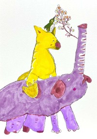 楽し気な雰囲気が伝わってくる動物のお花見（YUKIさん提供）