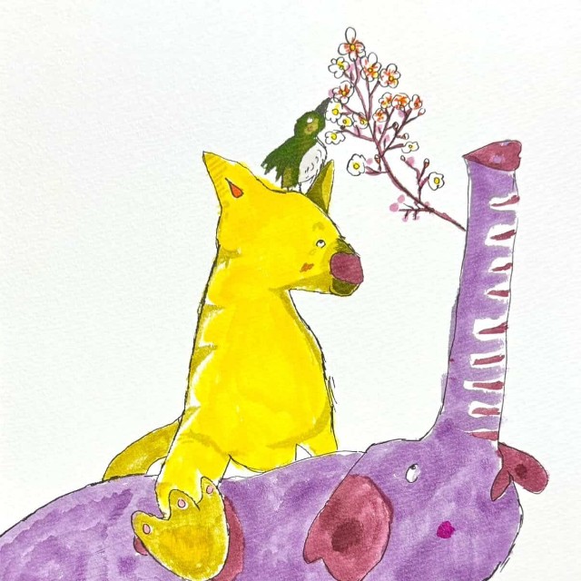 楽し気な雰囲気が伝わってくる動物のお花見（YUKIさん提供）