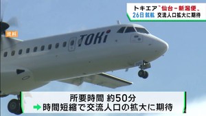 ２６年ぶりの定期便　ＬＣＣトキエアが仙台－新潟便を２６日に就航