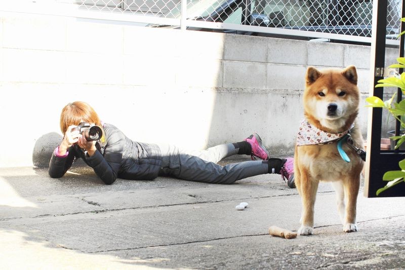 りゅうじを撮影する著者　（パイ インターナショナル）