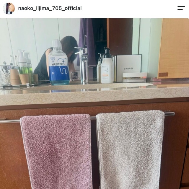 飯島直子さんが愛用するニトリのタオル（本人の公式インスタグラムから）