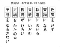 慣用句あてはめパズル解答