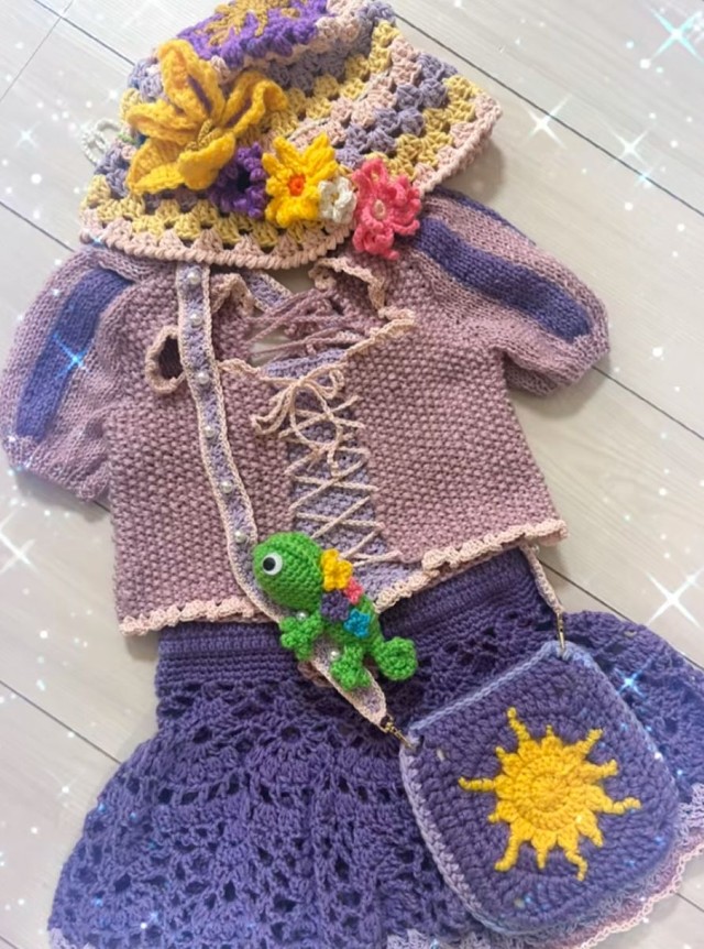 完成したラプンツェル衣装／taatan_amuamuさん（@taatan_amuamu）提供