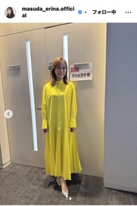 枡田絵理奈アナウンサーのインスタグラム＠masuda_erina.officialより