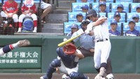 【速報中】夏の甲子園　岡山学芸館の初戦　3回に5番・竹本のタイムリーで2点を鳥取城北から2点を先制