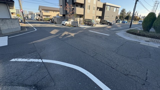 事故があった現場　岡山・北区東古松　午前9時ごろ