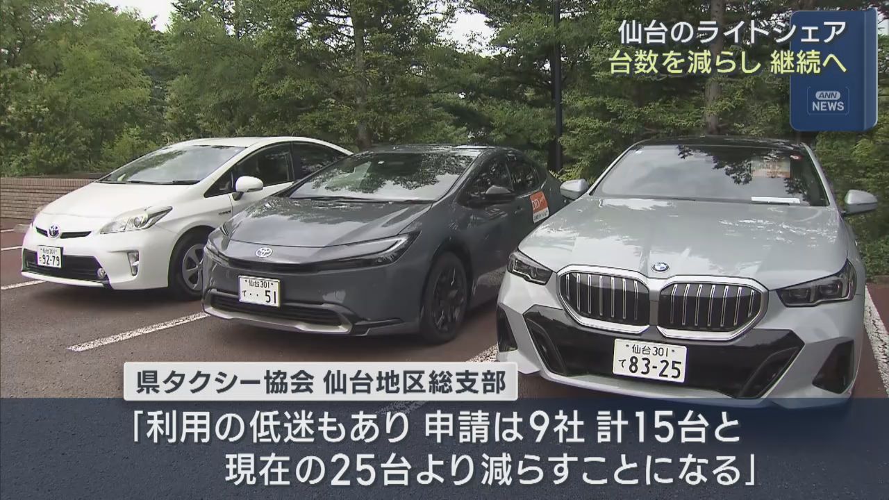 日本版ライドシェア　仙台市は２０２６年６月以降も継続へ　タクシー９社更新申請へ
