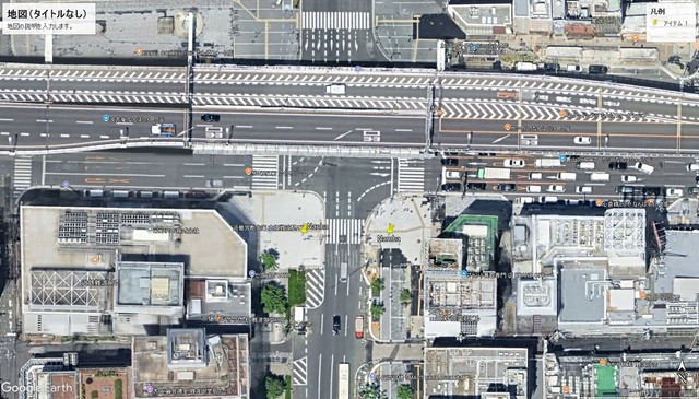 難波交差点　（C）Google