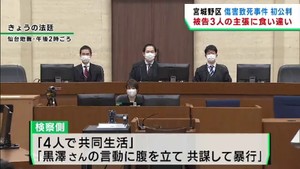 知人男性を暴行し死亡させた男女３人初公判　被告２人は否認