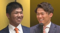 頓宮裕真選手（左　2018年12月）　山本由伸投手（右　2021年12月）