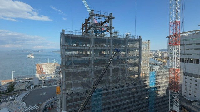 ホテルの建設現場　高松市サンポート