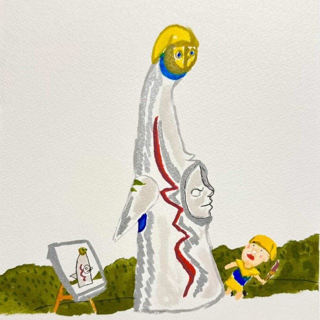 しっかりと特徴を捉えつつ独自の感性が光る太陽の塔（YUKIさん提供）