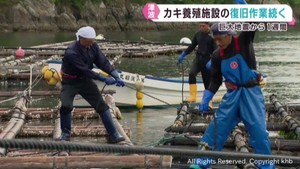 津波被害から１週間　養殖施設の復旧が続く　「復旧は年単位」「カキ収量３０％」