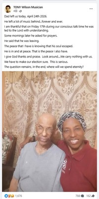 トニー・ウィルソンさんのフェイスブック＠TONY Wilson Musicianより