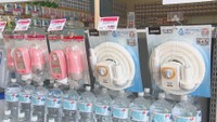 家庭での渇水対策のため設けられた特設コーナー 西村ジョイ成合店(高松市成合町)