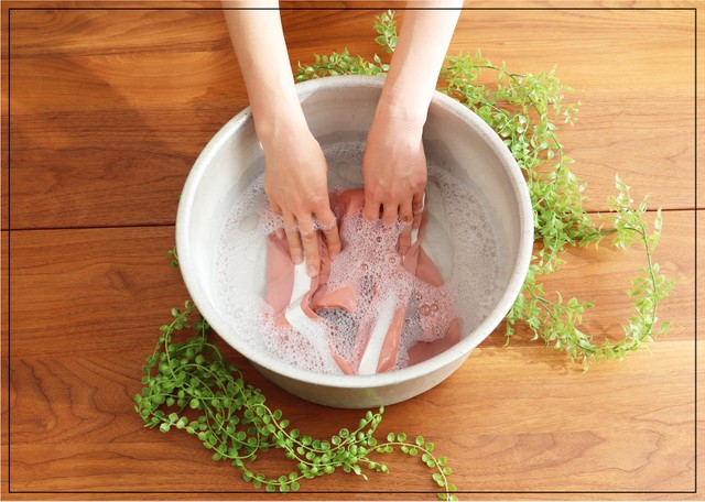 軽い押し洗いもOKです（ブルーミング中西提供）