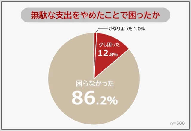 無駄な支出をやめたことで困ったことがある人（提供画像）
