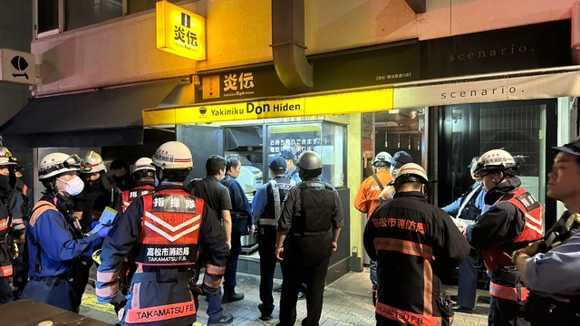 火事の現場　高松市南新町