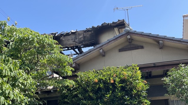 火災の現場　高松市太田下町