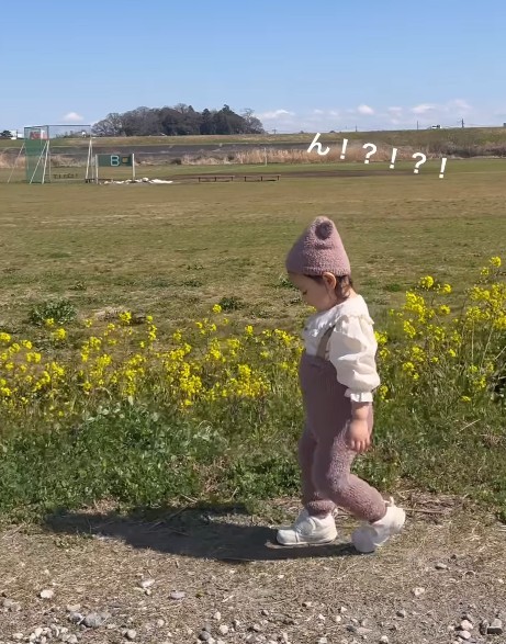 「ん！？」なにかを見つけたつっきーちゃん（提供：＠11.moon.yさん）
