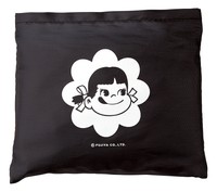 ペコちゃんエコバッグ（ブラック）折りたたみ時