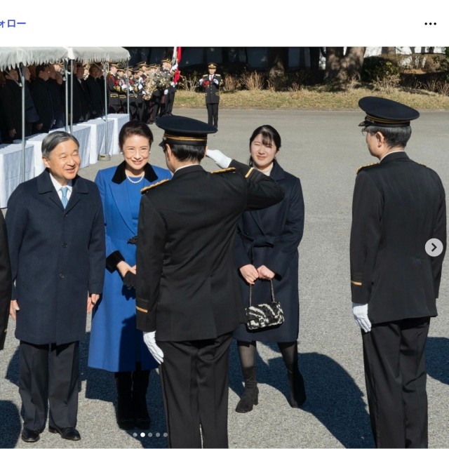 天皇、皇后両陛下と長女愛子さま、皇宮警察創立140周年記念年頭視閲式に出席（宮内庁公式インスタグラムから）