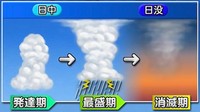 積乱雲の発達の様子。写真のかなとこ雲は「最盛期」の雲と推測される（提供：ウェザーニュース）