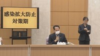 新型コロナ対策本部会議の様子（2022年8月）
