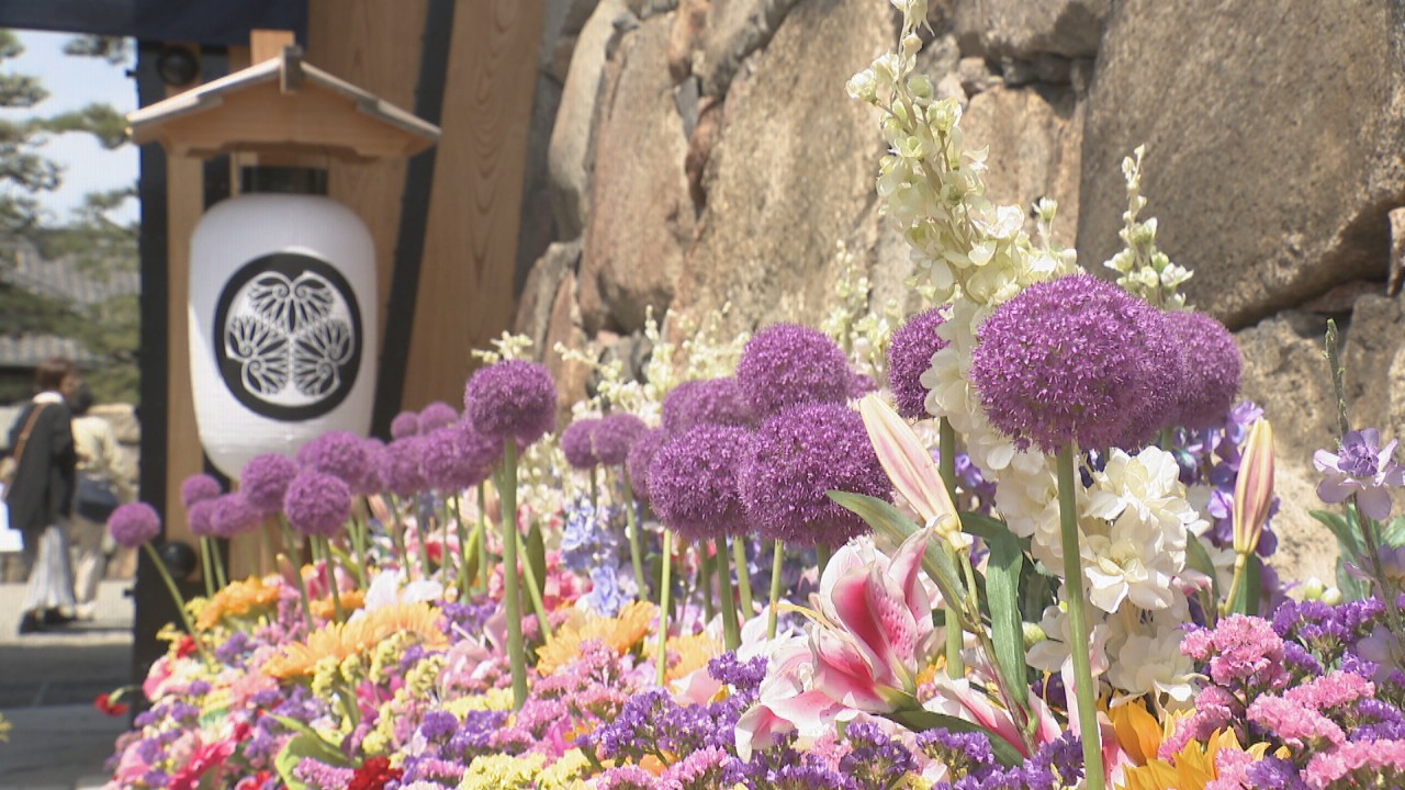 玉藻公園を彩る約2万8000本の花 高松市で「フラワーフェスティバル