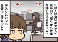 Kは仕事を押しつけられ続けていた（大友しゅうまさん提供）