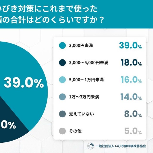 いびき対策にこれまで使った金額の合計（提供画像）