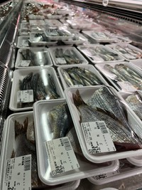 新鮮な魚介類がリーズナブルな価格で並びます。