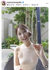 野村彩也子アナウンサーのインスタグラム＠nomurasayakoより