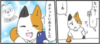 探していたスマートフォンはネコ自身のポケットの中に…（ろふさんの提供）