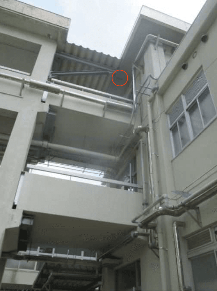落下した場所（提供：岡山市）
