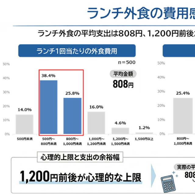 ランチ外食の費用感