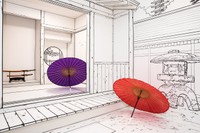 番傘や日本刀といった小道具もあります（提供画像）