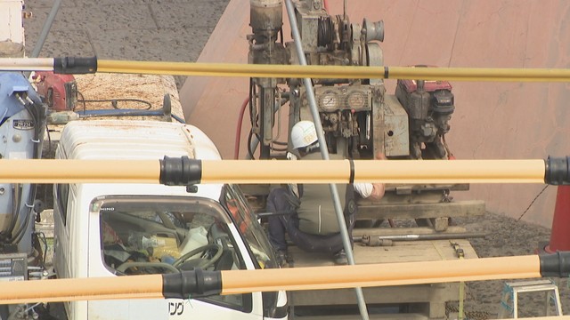 旧香川県立体育館　地盤のボーリング調査（高松市福岡町　10月8日）