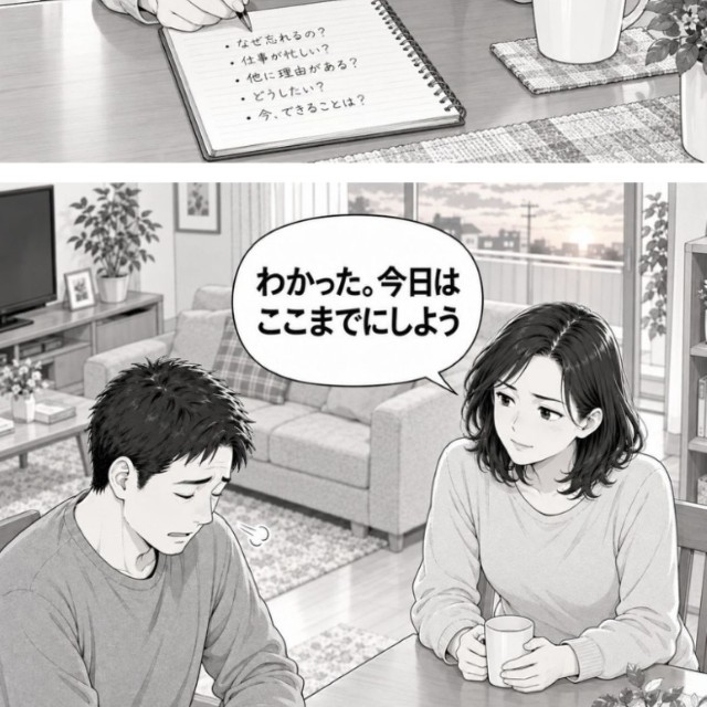 問い詰め続ける妻　2　※この画像はAIで作成した、イメージ画像です