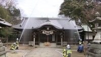 文化財防火デーにあわせ神社で防火訓練　地元消防団員らが連携確認　高松市