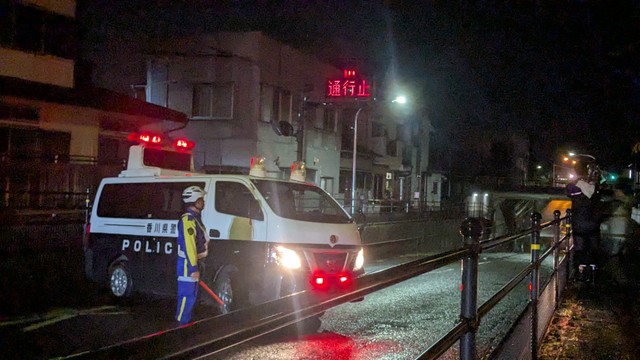 通行止めになったアンダーパス