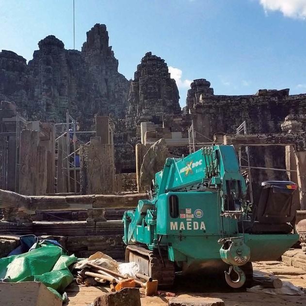 世界遺産の修繕にも活躍（前田製作所提供）